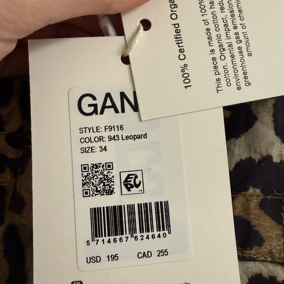 Ganni Black and Brown Leopard Print Top - Picture 3 of 4